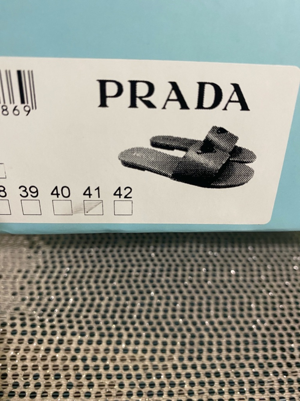 Prada Black Leather Logo Slide Sandals with Gold Emblem - Picture 11 of 11